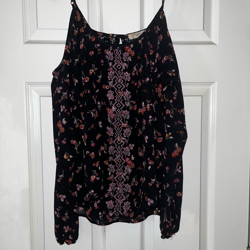 Black Floral Blouse